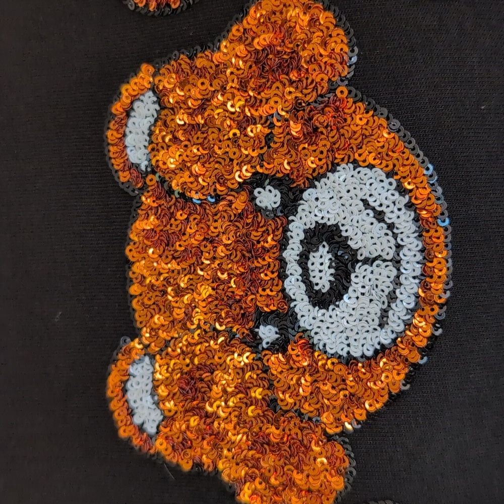 Moschino Sequin Teddy Bear Hear/Speak/See No Evil Short Sleeve T-Shirt - Picture 7 of 8